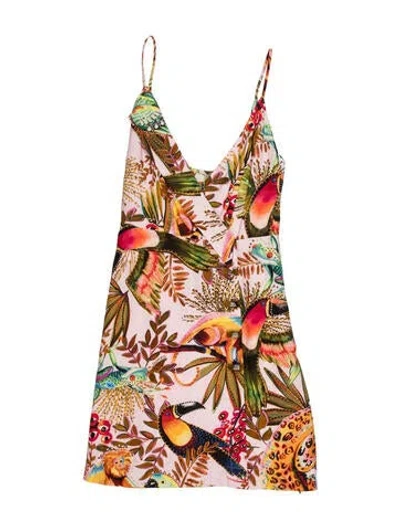 Pre-owned Farm Rio Printed Mini Dress W/ Tags In Multi
