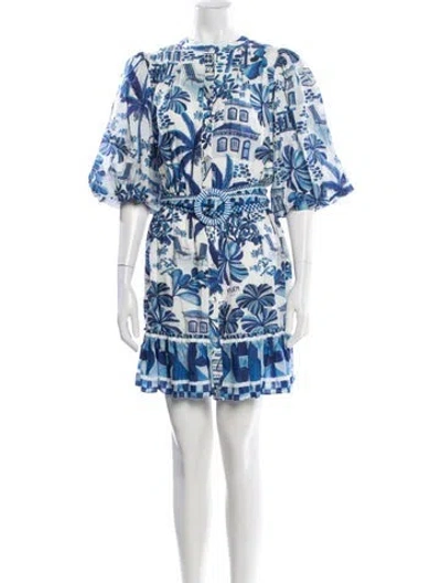 Pre-owned Farm Rio Printed Mini Dress W/ Tags In Multi