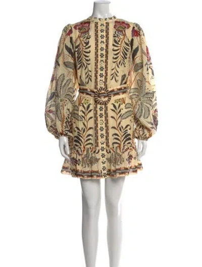 Pre-owned Farm Rio Printed Mini Dress W/ Tags In Neutral