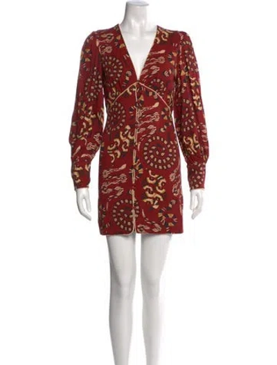 Pre-owned Farm Rio Printed Mini Dress W/ Tags In Red
