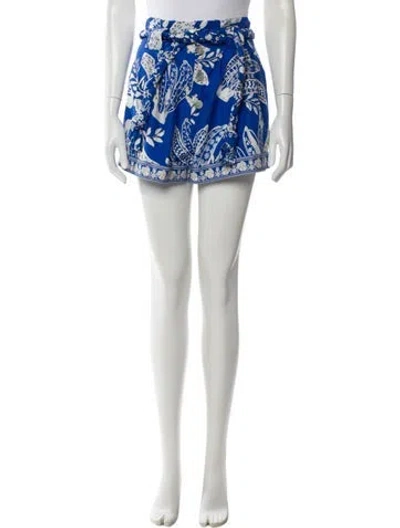 Pre-owned Farm Rio Printed Mini Shorts In Blue