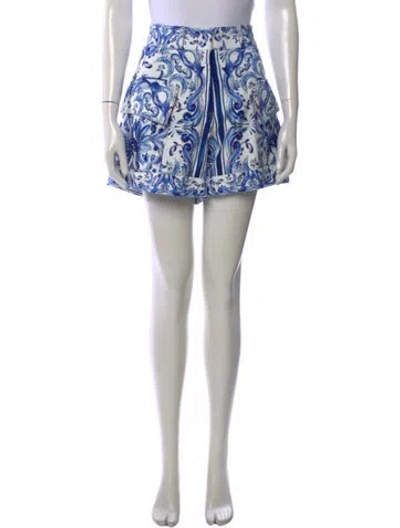 Pre-owned Farm Rio Printed Mini Shorts In Blue