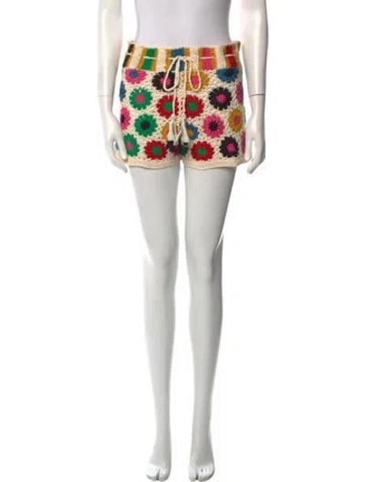 Pre-owned Farm Rio Printed Mini Shorts In Neutral