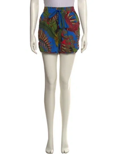 Pre-owned Farm Rio Printed Mini Shorts In Neutral
