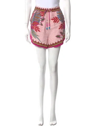 Pre-owned Farm Rio Printed Mini Shorts In Pink