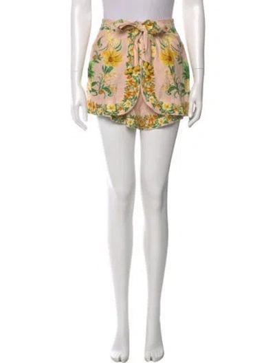 Pre-owned Farm Rio Printed Mini Shorts In Purple