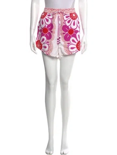 Pre-owned Farm Rio Printed Mini Shorts In Red