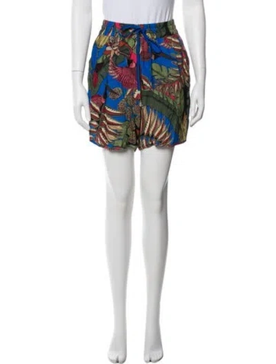 Pre-owned Farm Rio Printed Mini Shorts W/ Tags In White