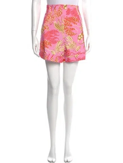 Pre-owned Farm Rio Printed Mini Shorts In White