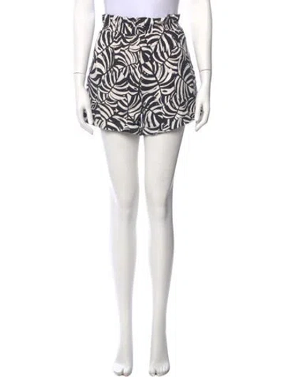 Pre-owned Farm Rio Printed Mini Shorts In White