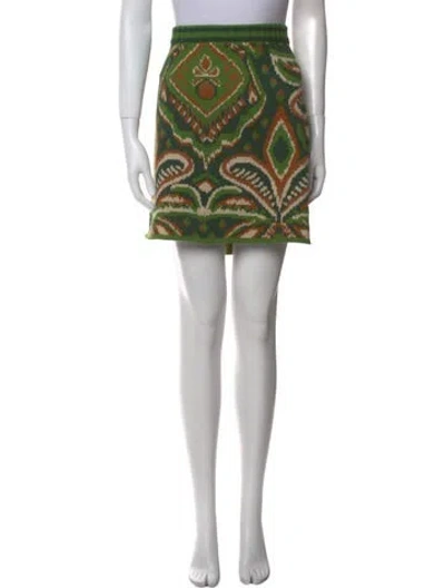 Pre-owned Farm Rio Printed Mini Skirt In Black