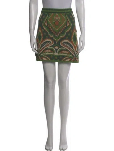 Pre-owned Farm Rio Printed Mini Skirt In Black