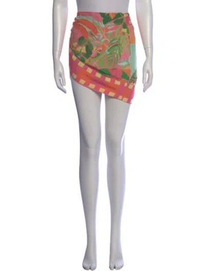 Pre-owned Farm Rio Printed Mini Skirt In Black