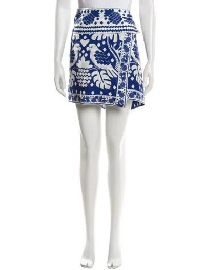 Pre-owned Farm Rio Printed Mini Skirt In Black