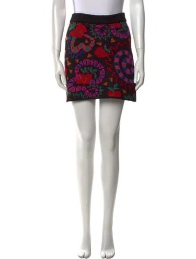 Pre-owned Farm Rio Printed Mini Skirt In Brown