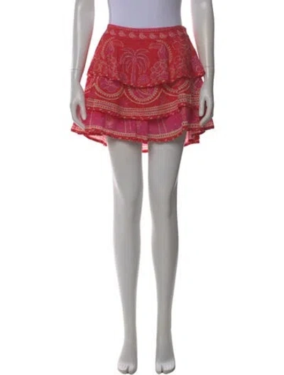Pre-owned Farm Rio Printed Mini Skirt In Multi