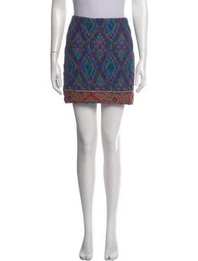 Pre-owned Farm Rio Printed Mini Skirt In Multi