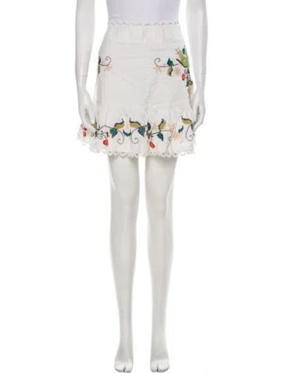 Pre-owned Farm Rio Printed Mini Skirt In Neutral