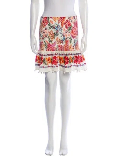 Pre-owned Farm Rio Printed Mini Skirt In Neutral