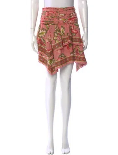 Pre-owned Farm Rio Printed Mini Skirt In Pink
