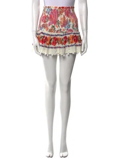 Pre-owned Farm Rio Printed Mini Skirt In Pink