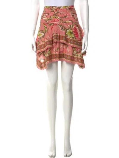 Pre-owned Farm Rio Printed Mini Skirt In Pink