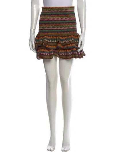 Pre-owned Farm Rio Printed Mini Skirt In Purple