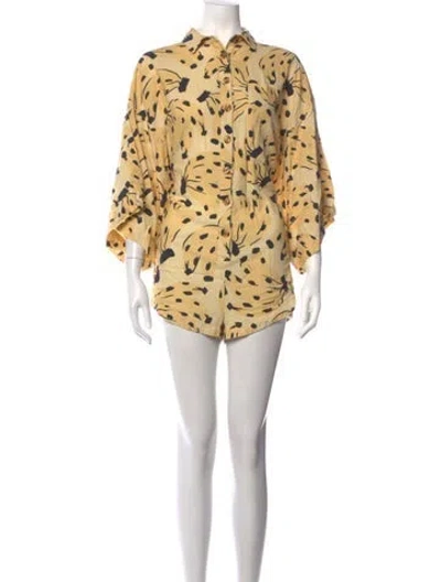 Pre-owned Farm Rio Printed Romper In Multicolor