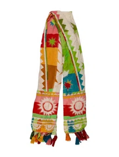 Pre-owned Farm Rio Printed Scarf In Neutral