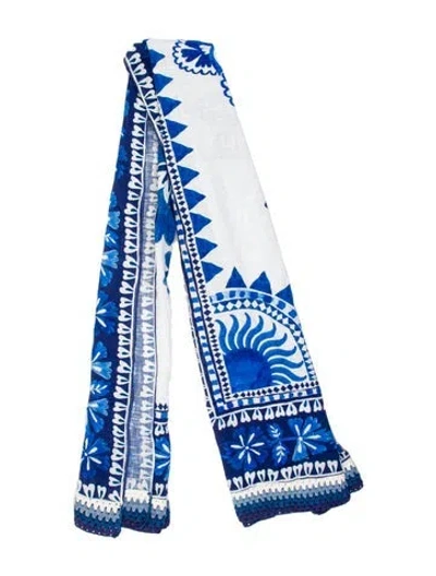 Pre-owned Farm Rio Printed Scarf W/ Tags In Blue