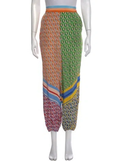 Pre-owned Farm Rio Printed Skinny Leg Pants In Orange