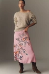 Farm Rio Printed Slip Maxi Skirt In Pink