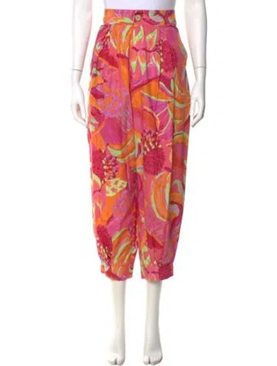 Pre-owned Farm Rio Printed Straight Leg Pants In Multi