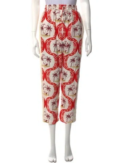 Pre-owned Farm Rio Printed Straight Leg Pants In Multicolor