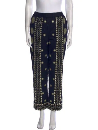 Pre-owned Farm Rio Printed Straight Leg Pants W/ Tags In Black
