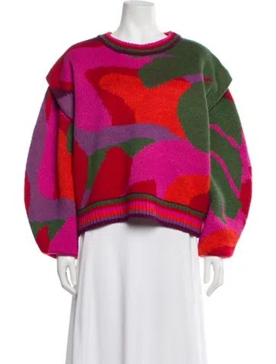 Pre-owned Farm Rio Printed Sweater In Pink
