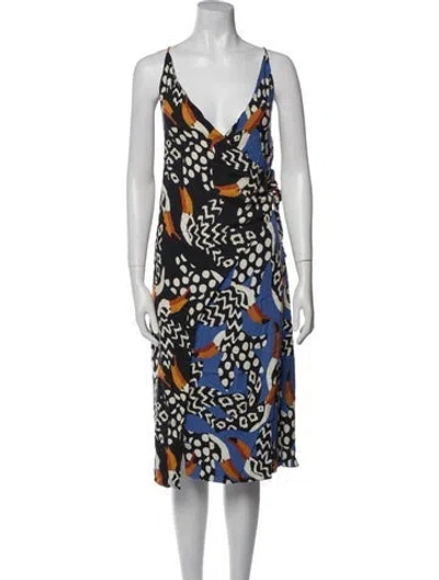 Pre-owned Farm Rio Printed Tassel Accents Robe In Black