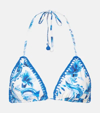 Farm Rio Printed Triangle Bikini Top In Multicoloured