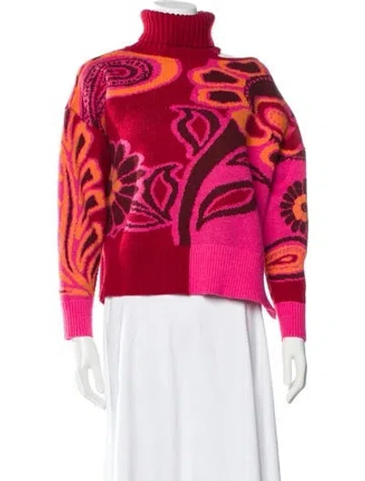 Pre-owned Farm Rio Printed Turtleneck Sweater In Multi