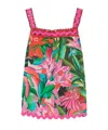 Farm Rio Jardin De Reve Wavy Trim Top In Multicolor
