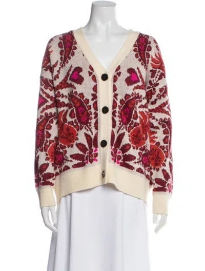 Pre-owned Farm Rio Printed V-neck Sweater In Multi