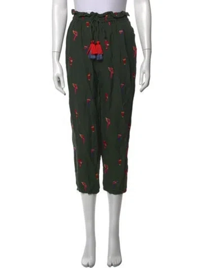 Pre-owned Farm Rio Printed Wide Leg Pants In Green
