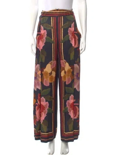 Pre-owned Farm Rio Printed Wide Leg Pants In Multi