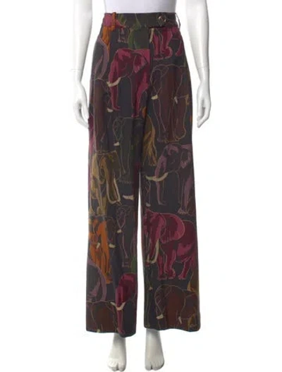 Pre-owned Farm Rio Printed Wide Leg Pants In Multi