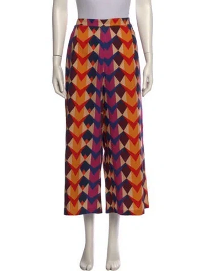 Pre-owned Farm Rio Printed Wide Leg Pants In Orange