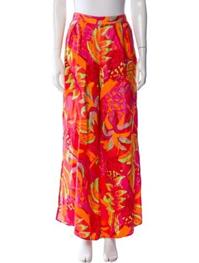 Pre-owned Farm Rio Printed Wide Leg Pants In Orange