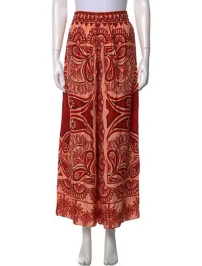 Pre-owned Farm Rio Printed Wide Leg Pants In Orange