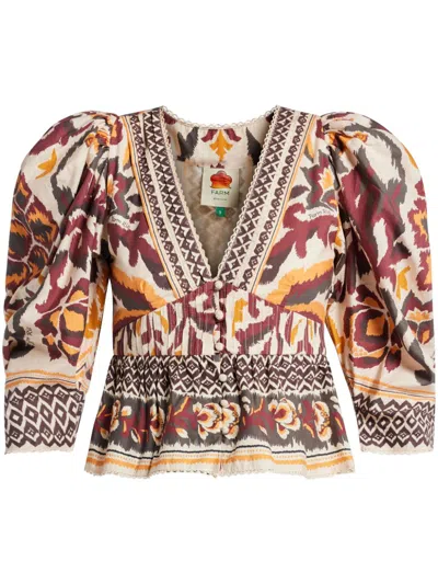 FARM RIO PUFF SLEEVES BLOUSE