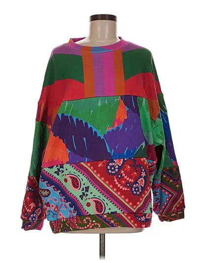 Pre-owned Farm Rio Pullover Sweater In Green