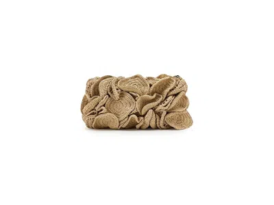 Farm Rio Raffia Flower Clutch Handbags Natural: One Size In Gray